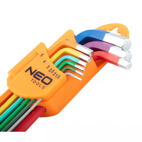 NEO TOOLS Imbuszkulcs Klt. 9R. 1,5-10 Hosz.Szin.