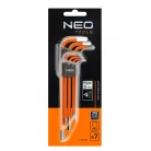 NEO TOOLS Imbuszkulcs Klt. 7R. 1,5-6mm Narancs