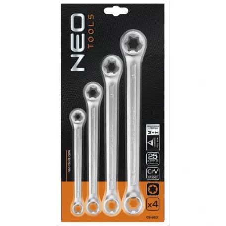 NEO TOOLS Torxkulcs Készlet 4 Részes T6-24-Ig