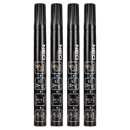 NEO TOOLS Lakkfilc Fekete Vízálló Vastag 4 db/Cs 