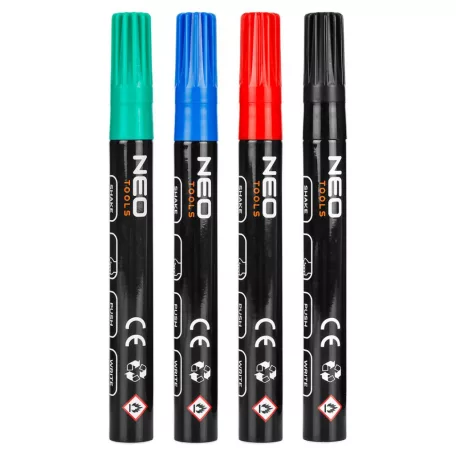 NEO TOOLS Lakkfilc 4 Szin Vízálló Vastag 4 db/Cs 