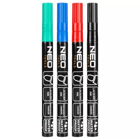 NEO TOOLS Lakkfilc 4 Szin Vízálló Normál 4 db/Cs 