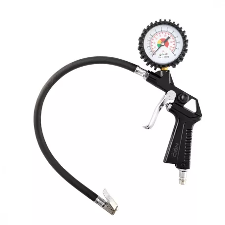 NEO TOOLS Kerékfúvató Pisztoly Ny.Mérővel 12Bar