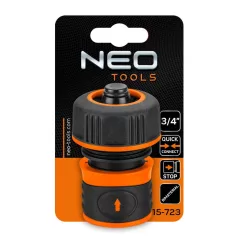 NEO TOOLS Tömlő Csatlakozó 3/4" Két Komp.Stop