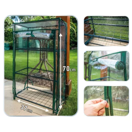 NEO TOOLS Növényház 46*24*80 cm Pvc Fólia-Fém Szerk