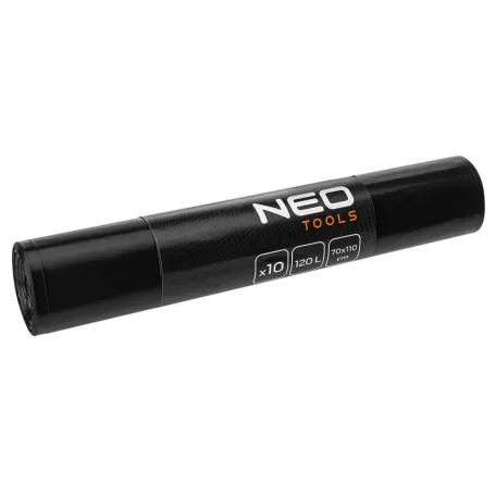 NEO TOOLS Hulladékzsák 120L Fekete 10 db 50 Mic.