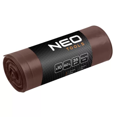 NEO TOOLS Hulladékzsák 60L Barna 10 db/Tek