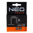 NEO TOOLS Tűzőkapocs 6 mm 2000 db J-Tip 