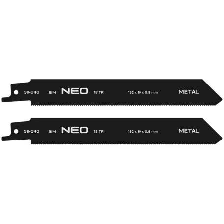 NEO TOOLS Orrfűrészlap 152*19*0,9 mm Fém 18 Tpi Bim 2 db