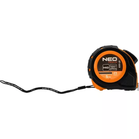 NEO TOOLS Mérőszalag 5M/25 mm Acél Autostop+Rögzítő 