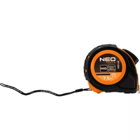 NEO TOOLS Mérőszalag 7,5M/25 mm Acél Autostop+Rögz. 