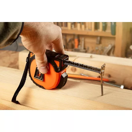 NEO TOOLS Mérőszalag 7,5M/25 mm Erős.Mágn.Autos.+Rö Fekete