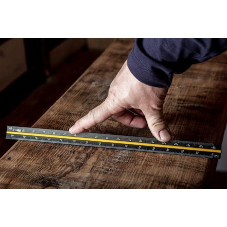 Műszaki vonalzó 3élű 30cm aluminium neo tools