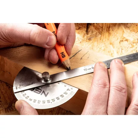NEO TOOLS Szögmérő Vonalzóval 100 mm Rozsdamentes 