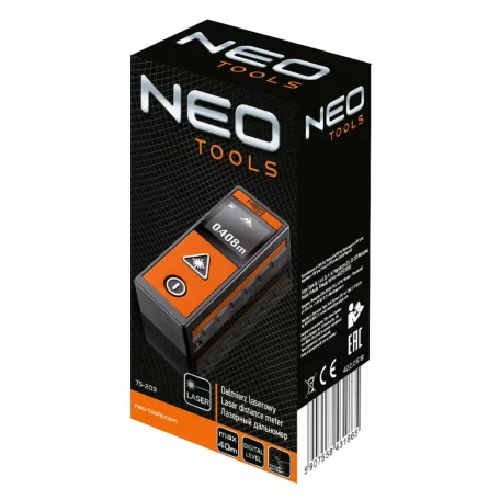 NEO TOOLS Lézeres Távolságmérő 40 Méterig Érintő K