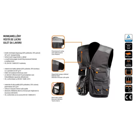 NEO TOOLS Munkaruha Mellény Xxl/58 81-260-Xxl