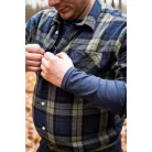 NEO TOOLS Munkaruha Flanel Ing Kék-Oliva-Fekete