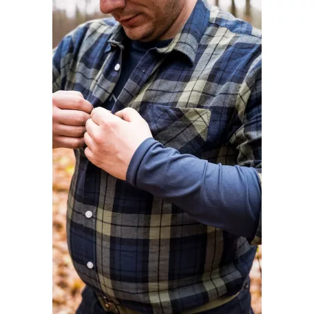 NEO TOOLS Munkaruha Flanel Ing Kék-Oliva-Fekete
