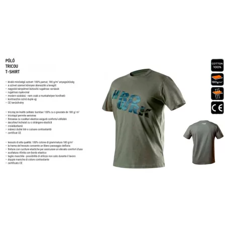 NEO TOOLS Munkaruha Póló Feliratos Oliva Zöld Xxl