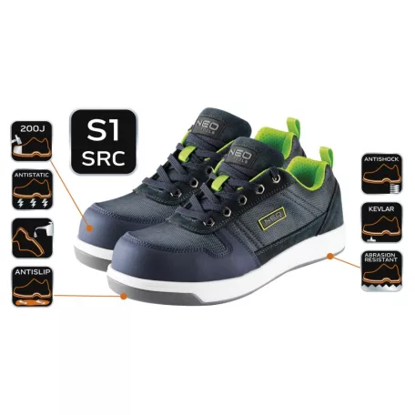 NEO TOOLS Munkacipő S1, Src Fémmentes M44