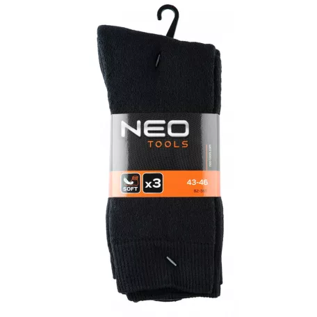 NEO TOOLS Munkazokni 3Pár Hosszú 70% Pamut 43-46