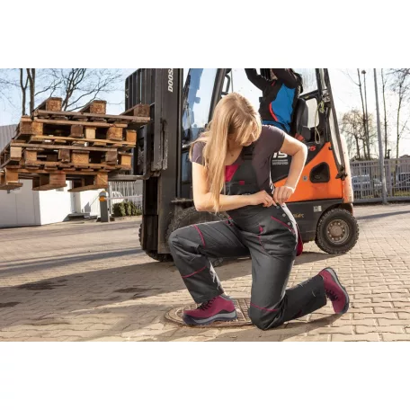 NEO TOOLS Munkabakancs Női Bőr Lila-Szürke S3 M:36