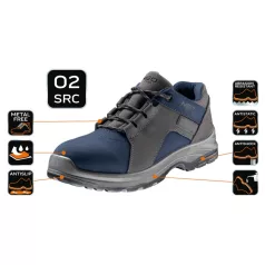 NEO TOOLS Munkacipő O2 Szürke-Kék Nubuk Fémme.M:45