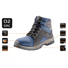 NEO TOOLS Munkabakancs O2 Szürke-Kék Nubuk Fm.M:39
