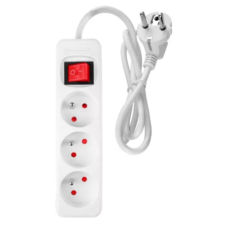 NEO TOOLS Hosszabbító 1,5M 3 D.Alj Fehér Ki/Be Kap 