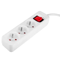 NEO TOOLS Hosszabbító 5,0M 3 D.Alj Fehér Ki/Be Kap 