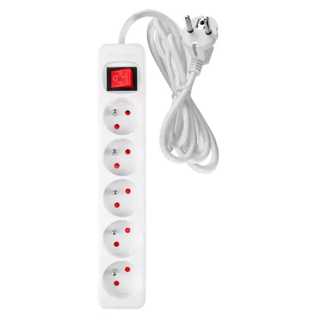 NEO TOOLS Hosszabbító 5,0M 5 D.Alj Fehér Ki/Be Kap 