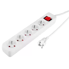 NEO TOOLS Hosszabbító 5,0M 5 D.Alj Fehér Ki/Be Kap 