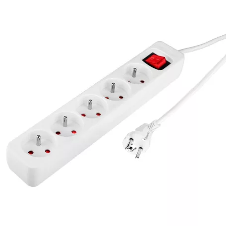 NEO TOOLS Hosszabbító 5,0M 5 D.Alj Fehér Ki/Be Kap 