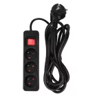 NEO TOOLS Hosszabbító 3,0M 3 D.Alj Fekete Ki/Be Ka 