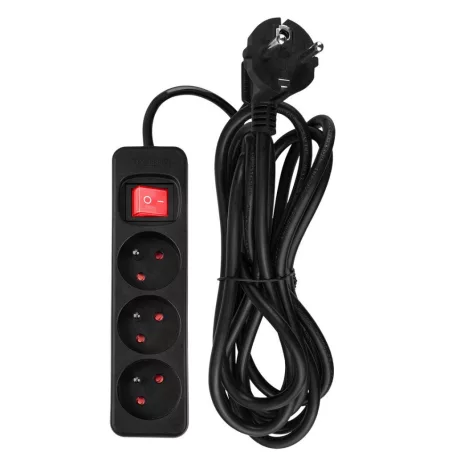 NEO TOOLS Hosszabbító 3,0M 3 D.Alj Fekete Ki/Be Ka 