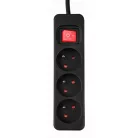 NEO TOOLS Hosszabbító 3,0M 3 D.Alj Fekete Ki/Be Ka 