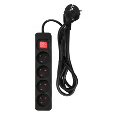 NEO TOOLS Hosszabbító 1,5M 4 D.Alj Fekete Ki/Be Ka 