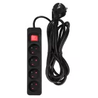 NEO TOOLS Hosszabbító 3,0M 4 D.Alj Fekete Ki/Be Ka 