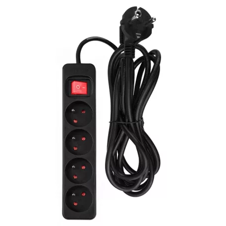 NEO TOOLS Hosszabbító 3,0M 4 D.Alj Fekete Ki/Be Ka 