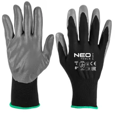 NEO TOOLS Védőkesztyű Nitril Bev.Polyester 8"4131 
