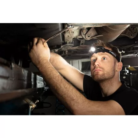 NEO TOOLS Fejlámpa+Zseblámpa 2:1-Ben 600Lum Tölthe