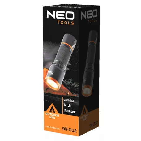 NEO TOOLS Zseblámpa 3*Aaelem 200Lum Cob Led 3W
