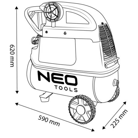 NEO TOOLS Olajos Kompresszor 24L 230V 135L/Min 